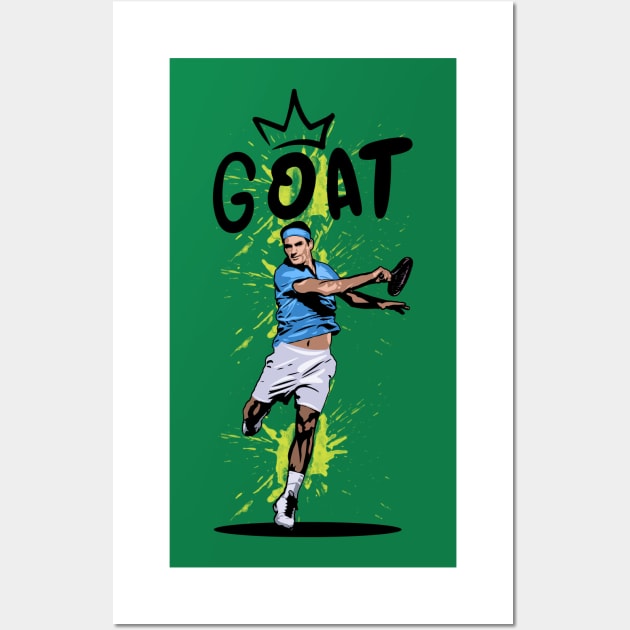 Roger Federer GOAT Wall Art by slawisa